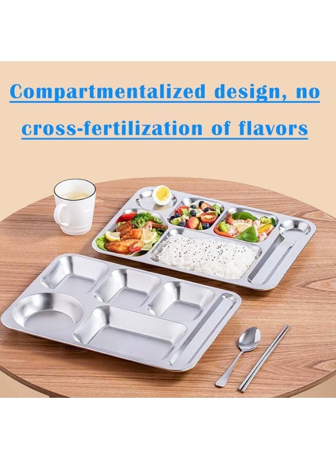 Divided Stainless Steel Food Tray with 6 Sections – Reusable Heavy Duty Plate for Portion Control, Kids Meals and Diet Food - Image 5